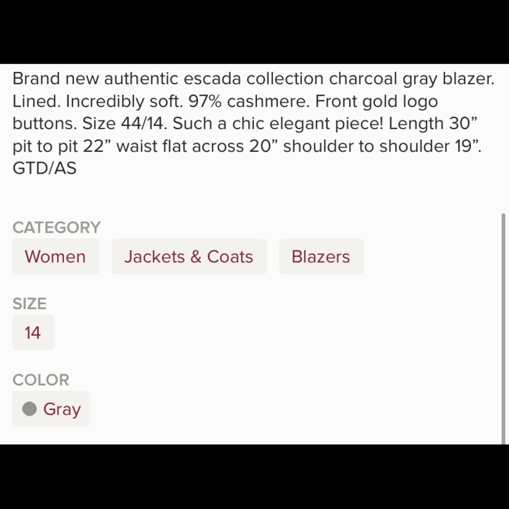 NEW Escada Cashmere Blazer - Picture 5 of 5